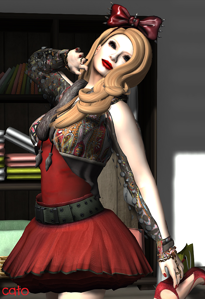 My outfit, hoping Ginger wouldn't notice I am wearing the same bow!